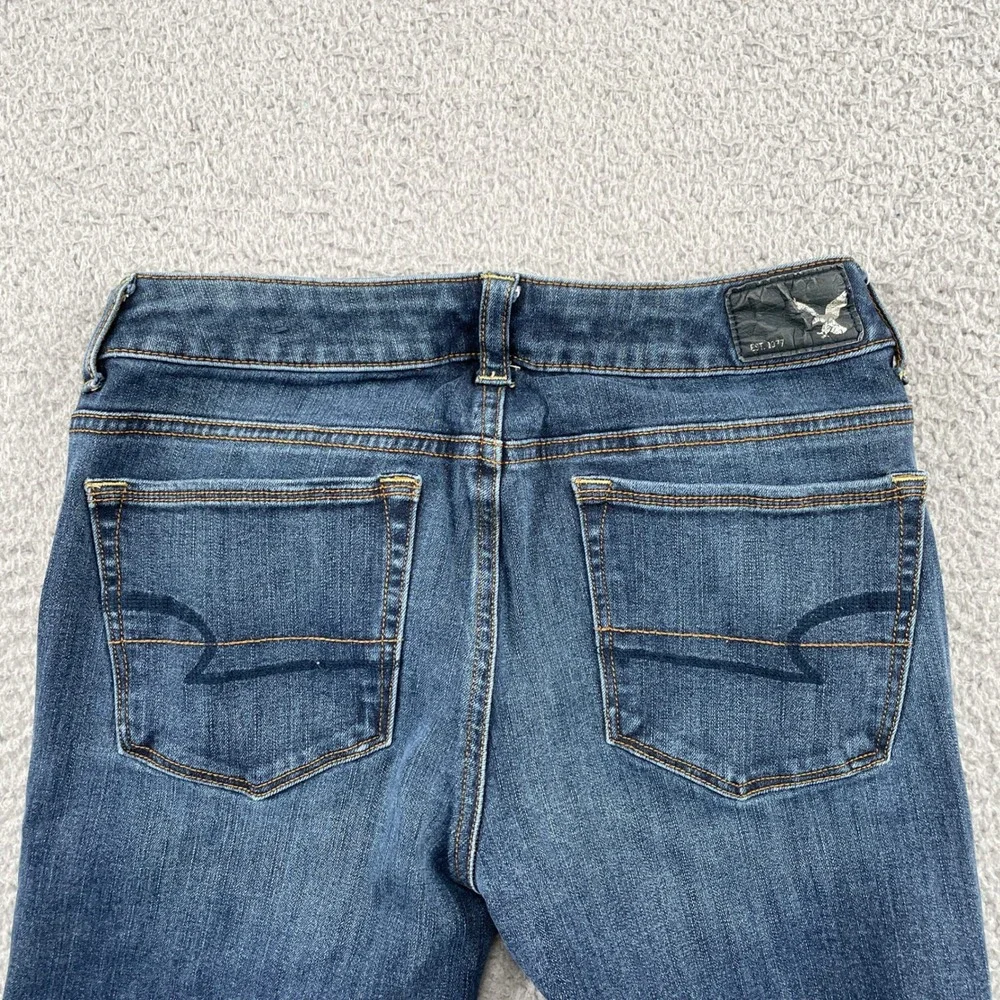 American Eagle Jeans Womens 4 Blue Skinny Kick 360 Super Stretch Denim Flare